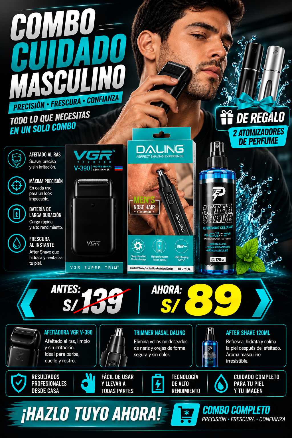 COMBO CUIDADO MASCULINO 3 EN 1